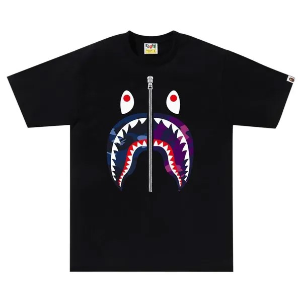 Футболка BAPE Color Camo Separate Shark Tee, цвет Black/Navy
