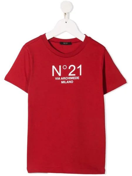 Nº21 Kids футболка с короткими рукавами и логотипом