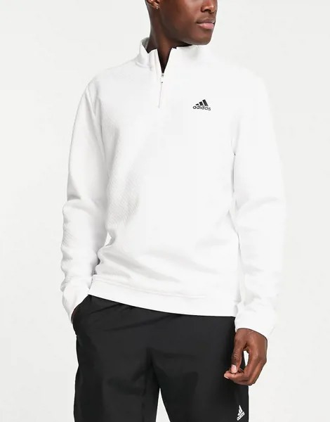 Белый свитшот на молнии длиной 1/4 adidas Golf