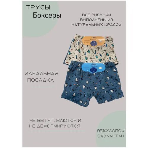 Трусы  Витаминка, 2 шт., размер 2-3 года, голубой, белый