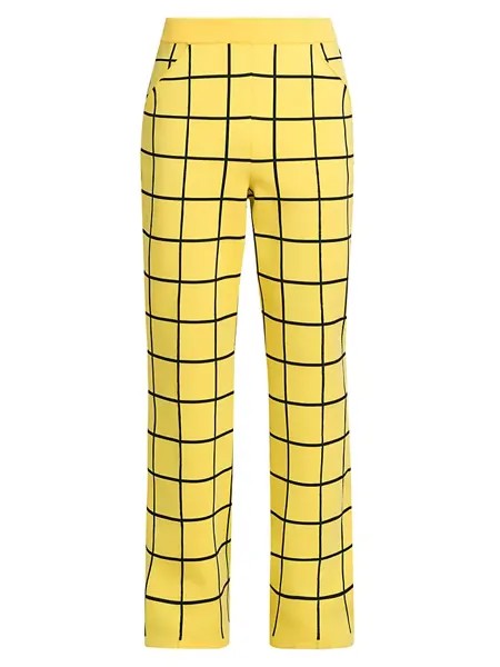 Спортивные брюки в клетку Windowpane Marni, цвет maize