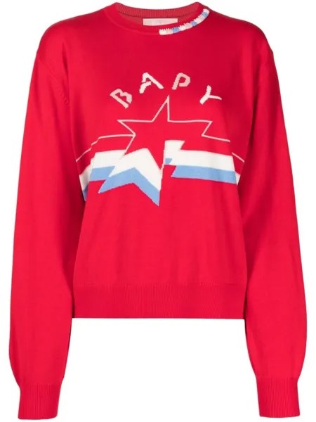 A Bathing Ape джемпер вязки интарсия, красный
