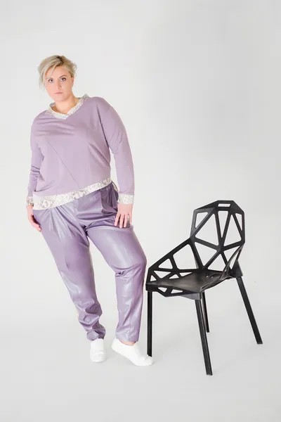 Свитшот женский Миллена Шарм OverSize 21 фиолетовый 58 RU