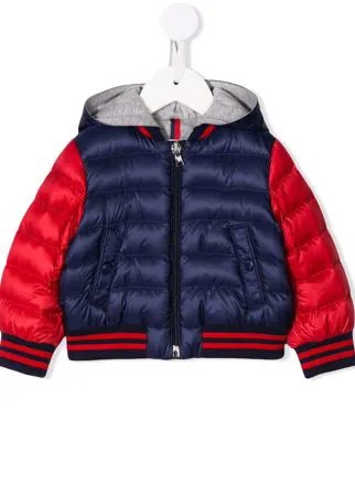 Moncler Enfant двухцветная стеганая куртка
