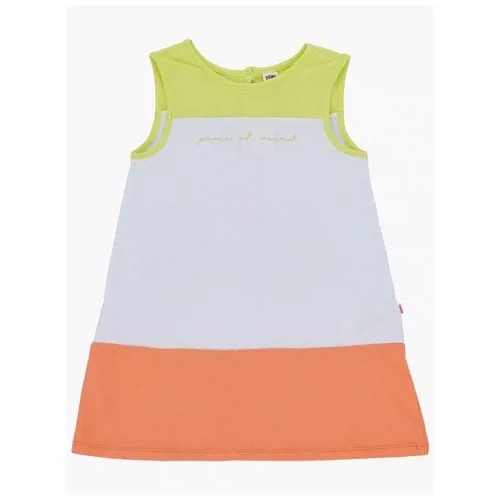 Платье Mini Maxi, модель 3311, цвет белый/коралловый, размер 92