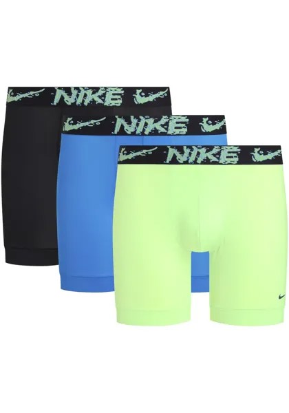 Боксеры NIKE Underwear (упаковка, 3 шт.), с контрастной фирменной этикеткой, синий
