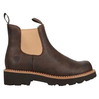 Коричневые женские повседневные ботинки Ariat Fatbaby Twin Gore Chelsea Round Toe 10044409