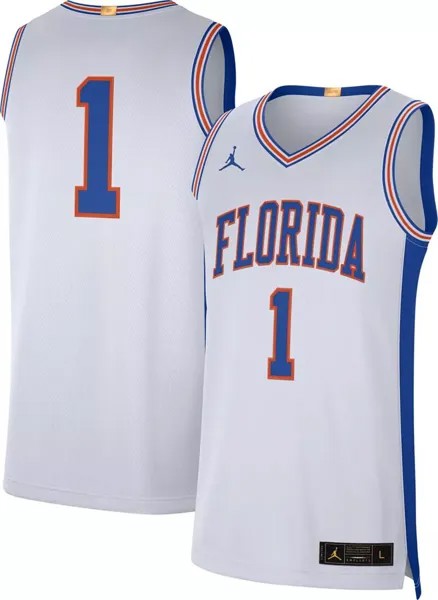 Реплика мужской баскетбольной белой майки Jordan Florida Gators #1