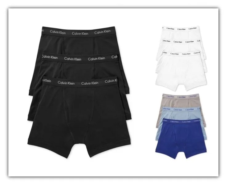 Calvin Klein Underwear, комплект из 3 трусов-боксеров, хлопковые эластичные боксеры, НОВИНКА