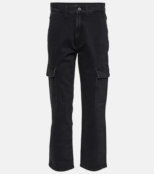 Укороченные прямые джинсы Logan Cargo 7 FOR ALL MANKIND, черный
