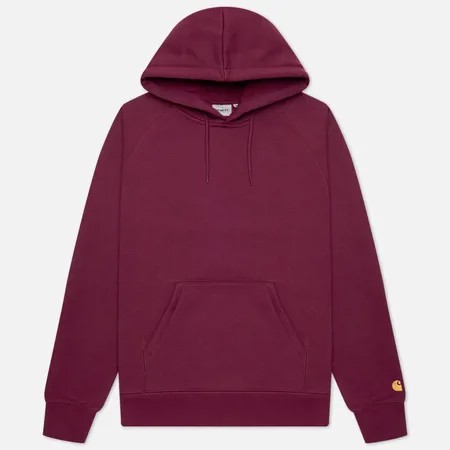 Мужская толстовка Carhartt WIP Chase 13 Oz Hooded, цвет бордовый, размер XXL