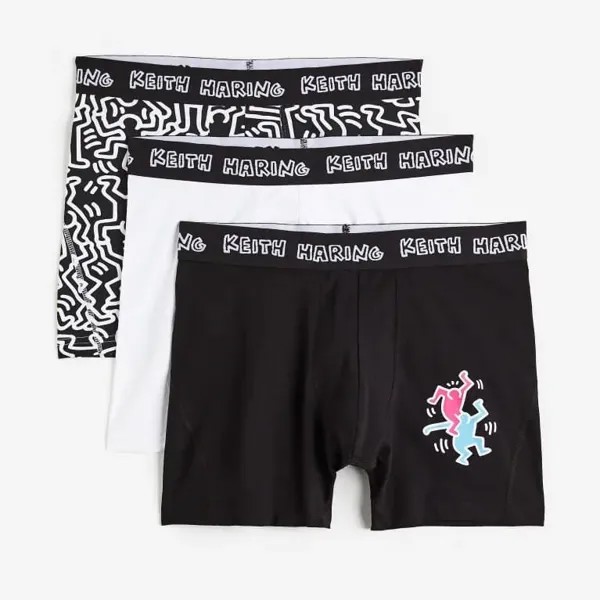 Боксеры H&M Keith Haring 3-pack Xtra Life, мультиколор