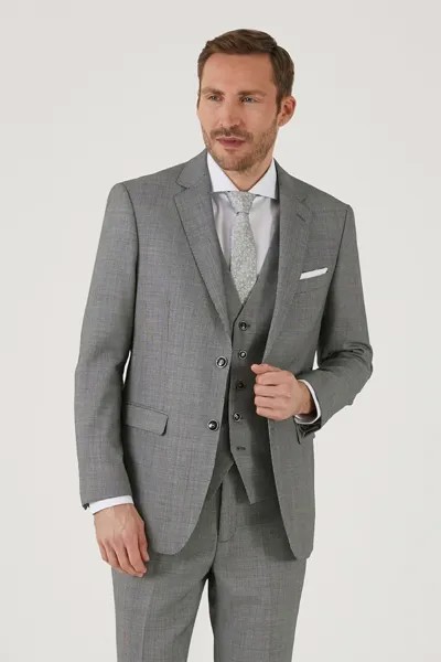 Серебряный пиджак Watson приталенного кроя из смесовой шерсти Skopes, серебряный