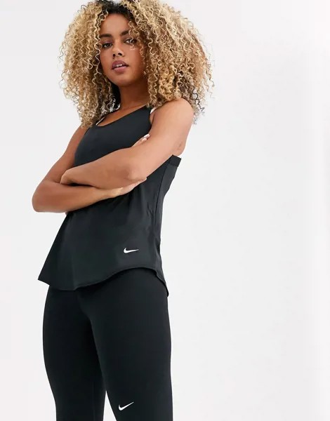 Черная майка Nike Training dri-fit elastika-Черный