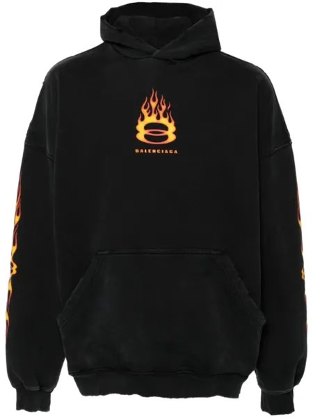 Balenciaga худи с логотипом, черный