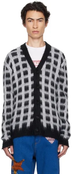 Черный кардиган в клетку Marni