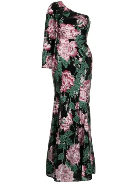 Marchesa Notte вечернее платье с пайетками, черный