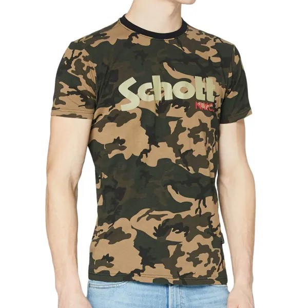 Футболка Schott Logo T-shirt, зеленый