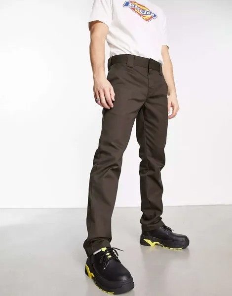 Темно-коричневые узкие рабочие брюки-чиносы Dickies 872