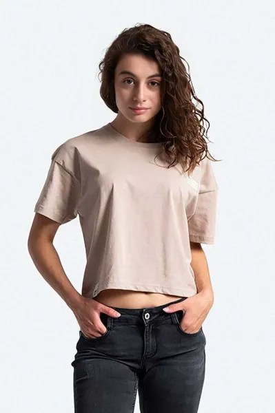 Укороченная хлопковая футболка Organics OS T Alpha Industries, коричневый