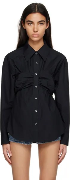 Черная рубашка со сборками alexanderwang.t