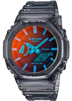 Японские наручные  мужские часы Casio GA-2100TLS-8A. Коллекция G-Shock