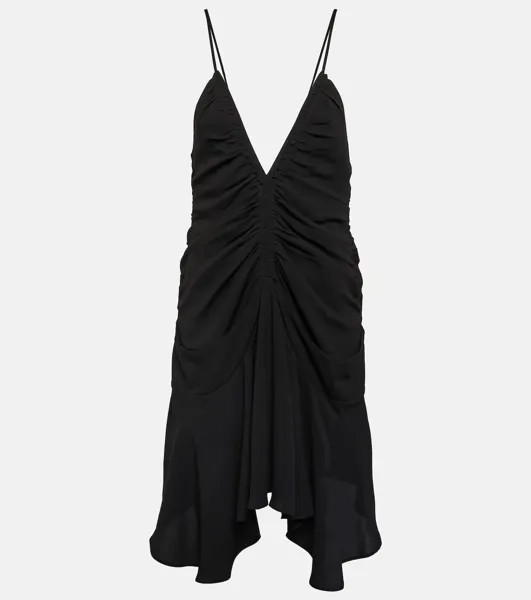 Мини-платье uziela из крепа со сборками Isabel Marant, черный