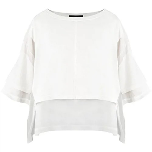 Блуза  Andrea Ya'aqov, короткий рукав, размер s, белый