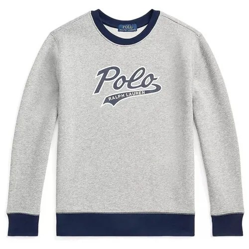 Свитшот Polo Ralph Lauren XL подростковый серый с синим логотипом на груди Big Boy Polo Ralph Lauren Big Boys Logo Fleece Sweatshirts