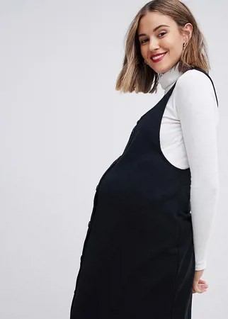 Черное платье-сарафан на пуговицах New Look Maternity-Черный цвет