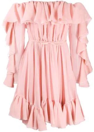 Giambattista Valli платье с открытыми плечами и оборками