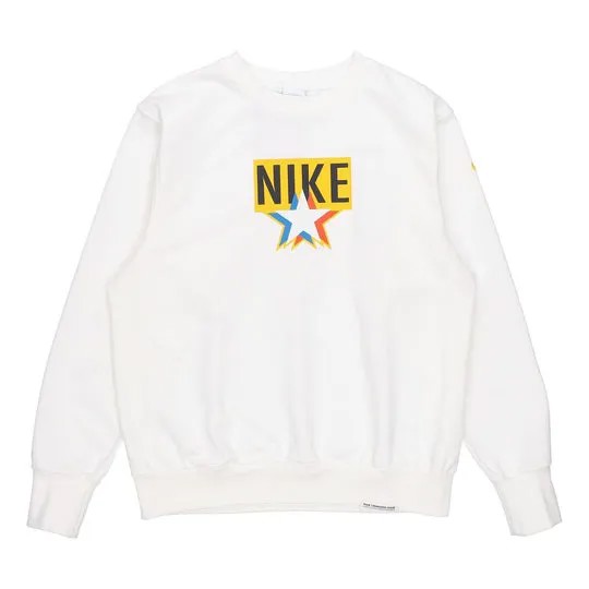 Свитшот Nike M NK S.I. Graphic Crew, белый/желтый