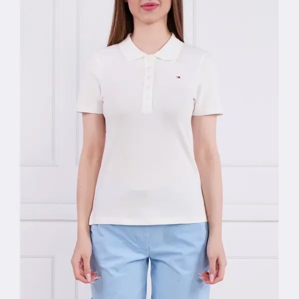Рубашка-Поло узкого кроя Tommy Hilfiger, экрю