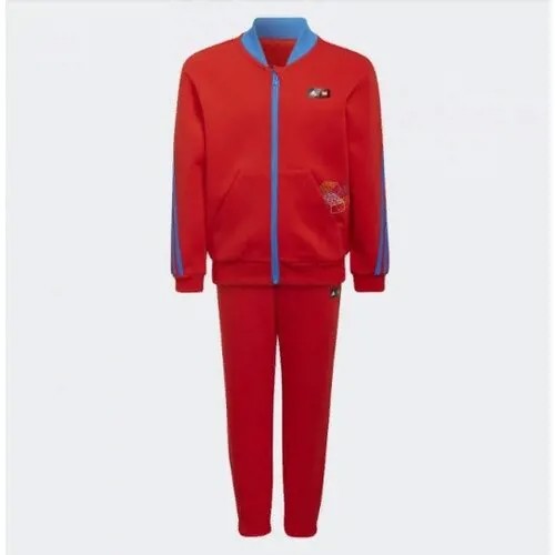 Костюм adidas для мальчиков, олимпийка и брюки, размер 128, красный, голубой