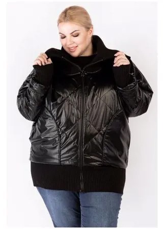 Куртка женская больших размеров демисезонная зимняя короткая непромокаемая большие размеры Артесса цвет: черный 48-50