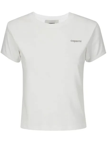 Coperni хлопковая футболка с логотипом, белый