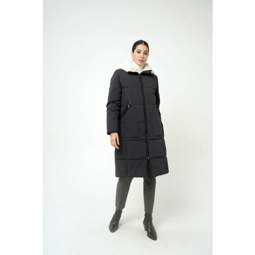 Пальто DIXI COAT, размер 38, темно-синий/белый