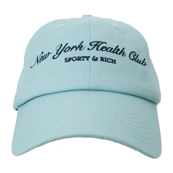 Голубая кепка с вышивкой NY Health Club