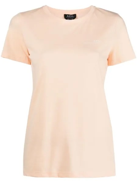 A.P.C. футболка с логотипом, оранжевый