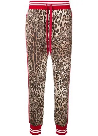 Dolce & Gabbana спортивные брюки с леопардовым принтом