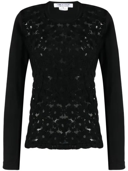 Кружевной топ с длинными рукавами Comme Des Garçons Comme Des Garçons, черный