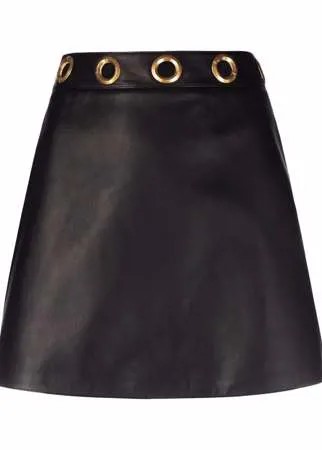 ETRO кожаная юбка мини с люверсами
