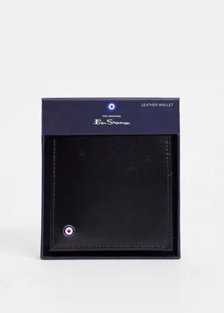 Складной кожаный бумажник черного цвета Ben Sherman-Черный