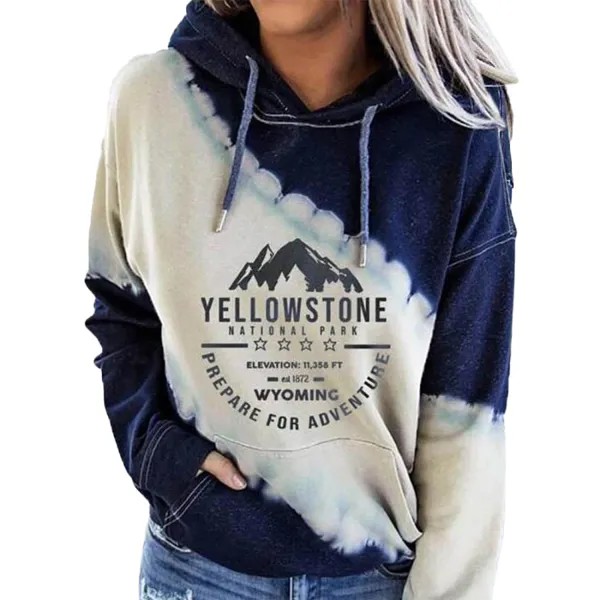 Женская толстовка с капюшоном и принтом American Yellowstone Park