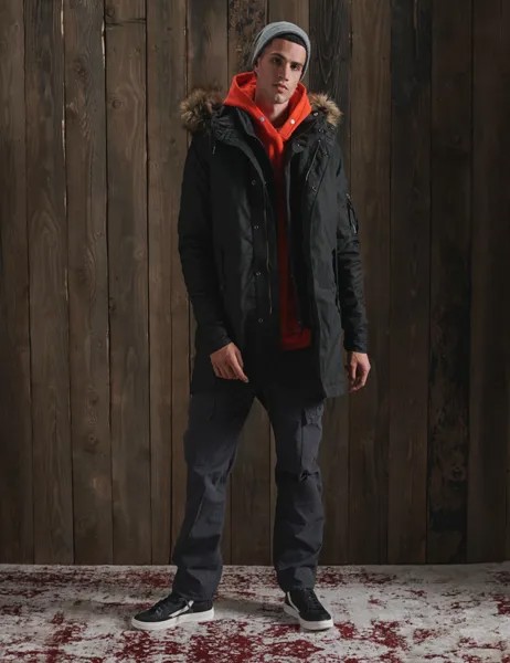 Пальто зимнее Superdry, черный