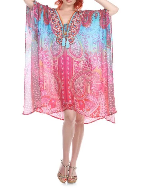 Платье-кафтан Марокко с завязками и кисточками La Moda Clothing, цвет Pink Multi