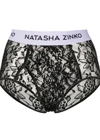 Natasha Zinko кружевные трусы-брифы с логотипом