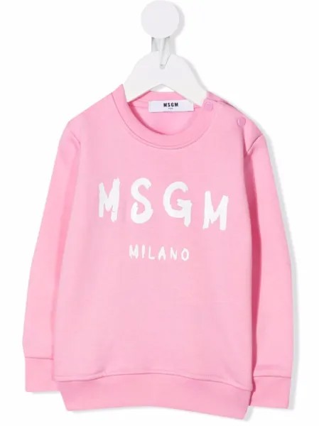 MSGM Kids толстовка с круглым вырезом и логотипом