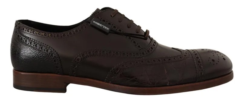 DOLCE - GABBANA Shoes Коричневое кожаное платье с акцентом на крылышках в стиле броги EU44/US11 Рекомендуемая розничная цена 1100 долларов США