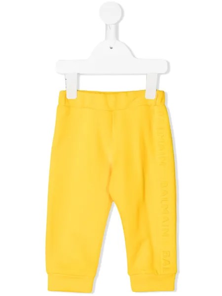 Balmain Kids спортивные брюки с тисненым логотипом